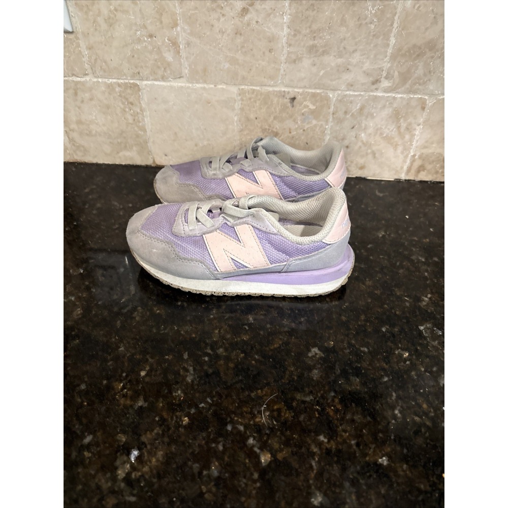 New Balance Kid's 237 HL Bungee Sneaker, Lilac Glo/Shell Pink 11 M Toddler